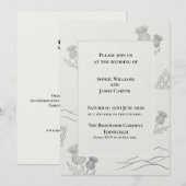 Faire-part de mariage botanique gris blanc (Devant / Derrière)
