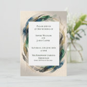 Faire-part de mariage botanique gris bleu (Debout devant)