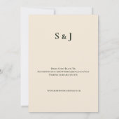 Faire-part de mariage botanique gris bleu (Dos)