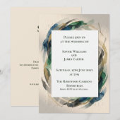 Faire-part de mariage botanique gris bleu (Devant / Derrière)