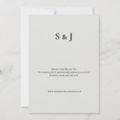 Faire-part de mariage botanique gris-bleu (Dos)