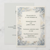 Faire-part de mariage botanique gris-bleu (Devant / Derrière)