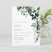 Faire-part de mariage botanique Invitation de verd (Debout devant)
