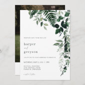 Faire-part de mariage botanique Invitation de verd (Devant / Derrière)