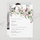 Faire-part de mariage botanique Invitation de verd (Devant / Derrière)