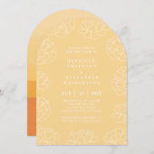 Faire-part de mariage botanique minimal Pastel (Devant / Derrière)