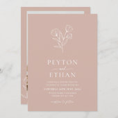 Faire-part de mariage botanique minimale PEYTON (Devant / Derrière)