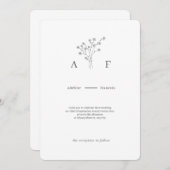 Faire-part de mariage botanique minimaliste (Devant / Derrière)
