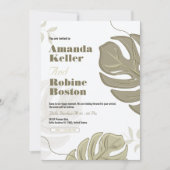 Faire-part de mariage botanique minimaliste (Devant)