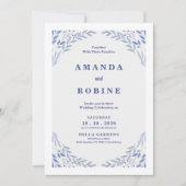 Faire-part de mariage botanique minimaliste (Devant)