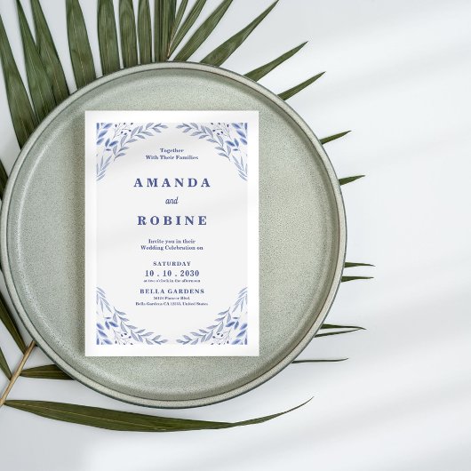 Faire-part de mariage botanique minimaliste