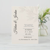 Faire-Part de Mariage Botanique Minimaliste (Debout devant)