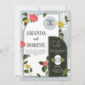Faire-part de mariage botanique moderne (Devant)