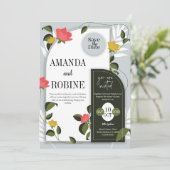 Faire-part de mariage botanique moderne (Debout devant)