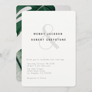 Faire-part de mariage botanique moderne
