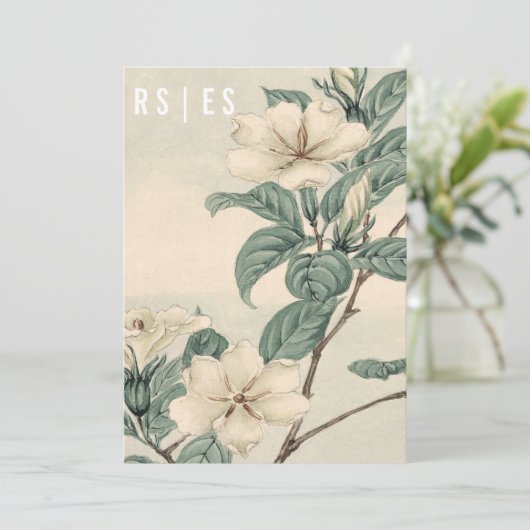 Faire-part de mariage botanique moderne (Debout devant)