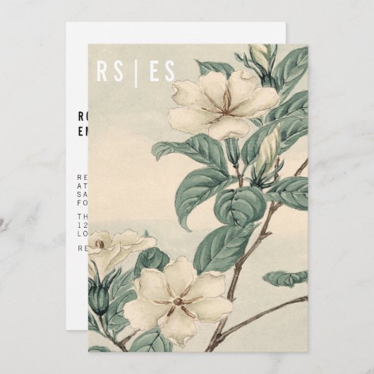 Faire-part de mariage botanique moderne (Devant / Derrière)