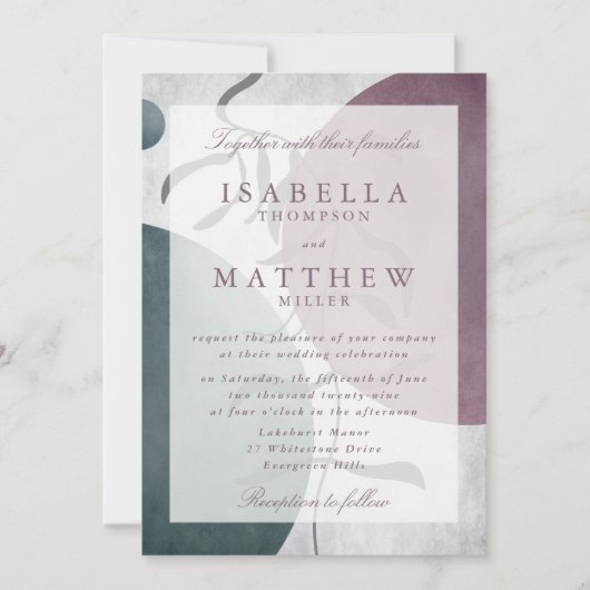 Faire-Part de Mariage Botanique Moderne (Devant)