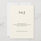 Faire-part de mariage botanique neutre (Dos)