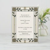 Faire-part de mariage botanique Olive Gold (Debout devant)