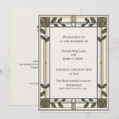 Faire-part de mariage botanique Olive Gold (Devant / Derrière)
