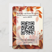Faire-part de mariage botanique olive rouille (Dos)