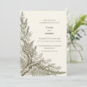 Faire-part de mariage botanique Olive Tree Fern (Debout devant)