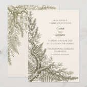 Faire-part de mariage botanique Olive Tree Fern (Devant / Derrière)