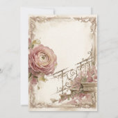 Faire-part de mariage botanique orné vintage (Dos)