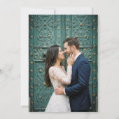Faire-part de mariage botanique photo or (Dos)