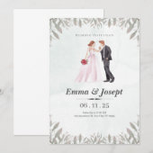 Faire-part de mariage botanique romantique (Devant / Derrière)