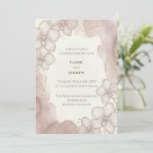 Faire-part de mariage botanique rose blush (Debout devant)