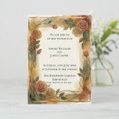 Faire-part de mariage botanique Rose d'Automne (Debout devant)