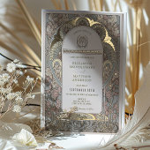 Faire-part de mariage botanique rose Gold Art Nouv