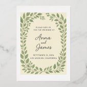 Faire-part de mariage botanique rustique - Eucalyp (Recto)