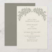 Faire-part de mariage botanique sauge (Devant / Derrière)