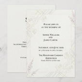 Faire-part de mariage botanique Sauge Pêche (Devant / Derrière)