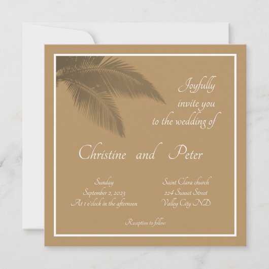 Faire-part de mariage botanique simple (Devant)