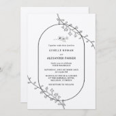 Faire-part de mariage botanique simple (Devant / Derrière)