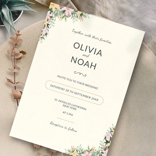 Faire-part de mariage botanique - style boho