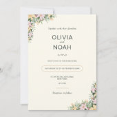 Faire-part de mariage botanique - style boho (Devant)