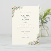 Faire-part de mariage botanique - style boho (Debout devant)