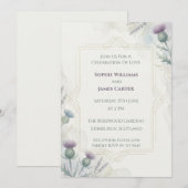 Faire-part de mariage botanique Thistle pourpre (Devant / Derrière)