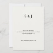 Faire-Part de Mariage Botanique Vert Ému (Dos)