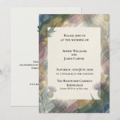 Faire-Part de Mariage Botanique Vert Ému (Devant / Derrière)