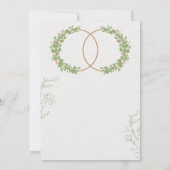 Faire-part de mariage botanique vert et blanc (Dos)