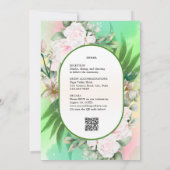 Faire-part de mariage botanique vert menthe et ros (Dos)