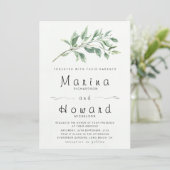 Faire-part de mariage botanique vert sauge modifia (Debout devant)