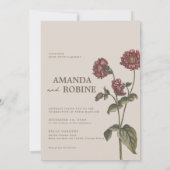 Faire-part de mariage botanique vintage (Dos)