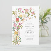 Faire-part de mariage botanique vintage (Debout devant)